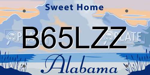 B65LZZ Alabama License Plate
