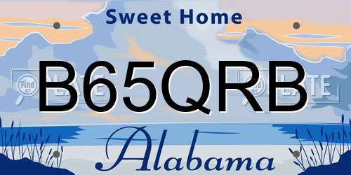 B65QRB Alabama License Plate