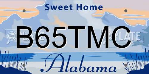 B65TMC Alabama License Plate