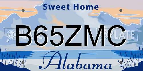 B65ZMC Alabama License Plate
