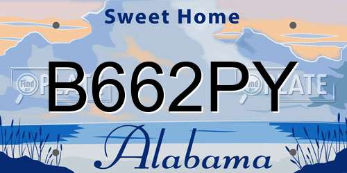 B662PY Alabama License Plate