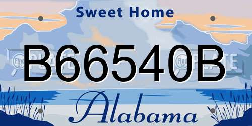 B66540B Alabama License Plate
