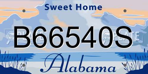 B66540S Alabama License Plate