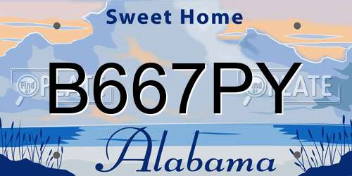 B667PY Alabama License Plate