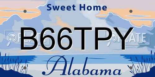 B66TPY Alabama License Plate