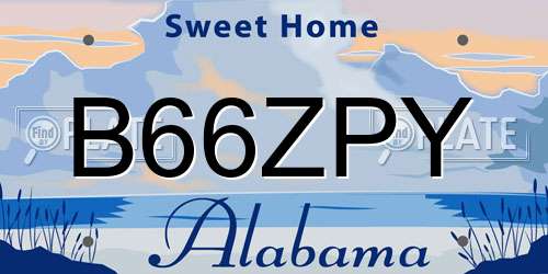 B66ZPY Alabama License Plate