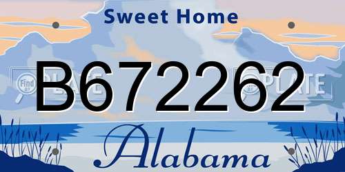 B672262 Alabama License Plate