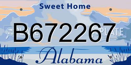 B672267 Alabama License Plate