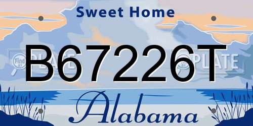 B67226T Alabama License Plate