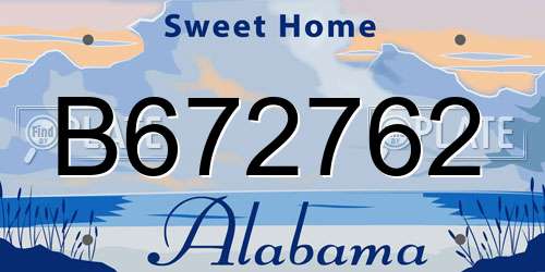 B672762 Alabama License Plate