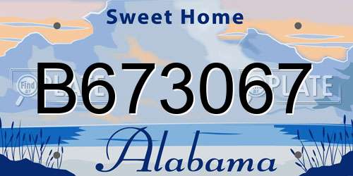 B673067 Alabama License Plate