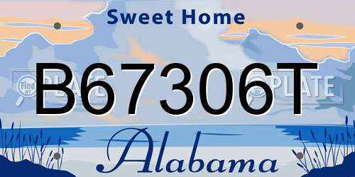 B67306T Alabama License Plate