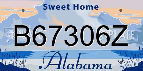 B67306Z Alabama License Plate