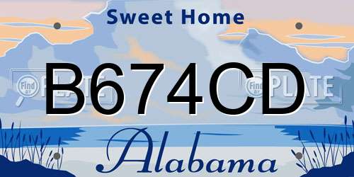 B674CD Alabama License Plate