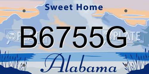 B6755G Alabama License Plate