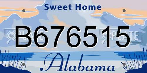B676515 Alabama License Plate
