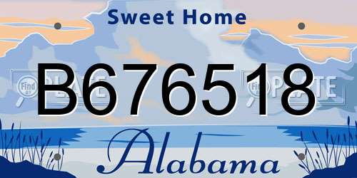 B676518 Alabama License Plate