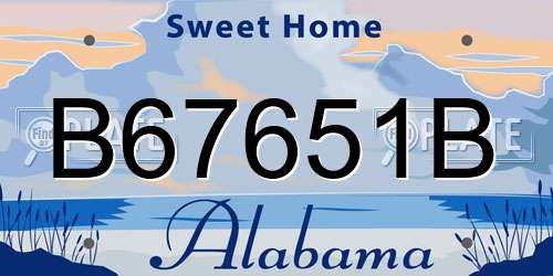 B67651B Alabama License Plate