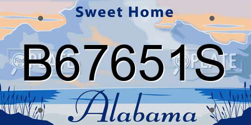 B67651S Alabama License Plate