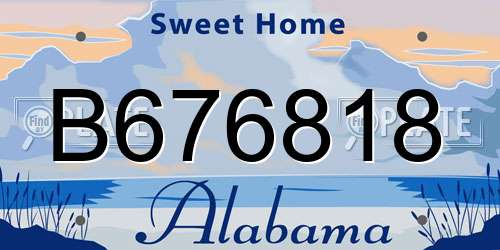 B676818 Alabama License Plate