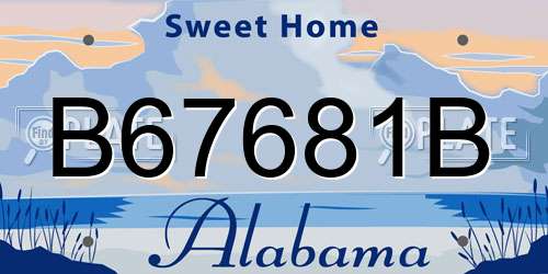 B67681B Alabama License Plate