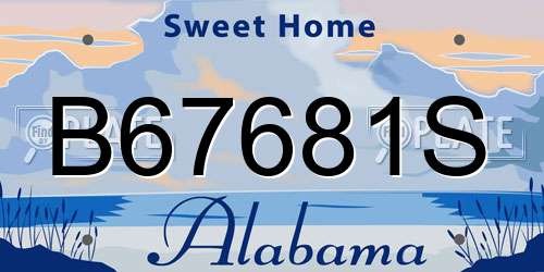 B67681S Alabama License Plate