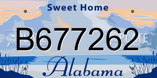 B677262 Alabama License Plate