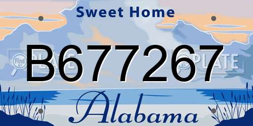 B677267 Alabama License Plate