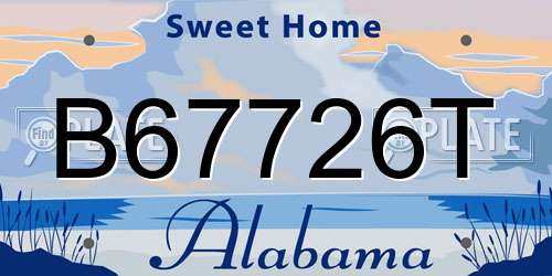 B67726T Alabama License Plate