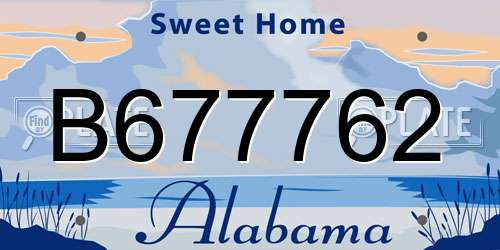 B677762 Alabama License Plate