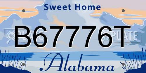 B67776T Alabama License Plate