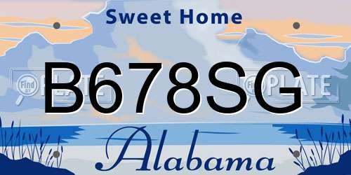 B678SG Alabama License Plate