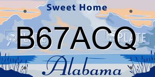 B67ACQ Alabama License Plate