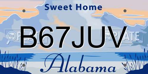 B67JUV Alabama License Plate