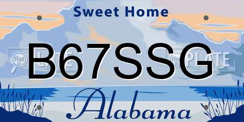 B67SSG Alabama License Plate