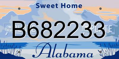 B682233 Alabama License Plate