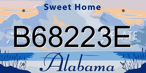 B68223E Alabama License Plate
