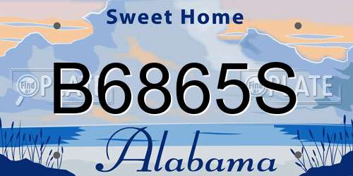 B6865S Alabama License Plate