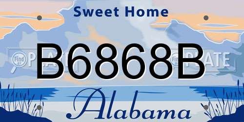 B6868B Alabama License Plate