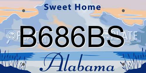 B686BS Alabama License Plate