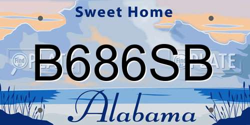 B686SB Alabama License Plate