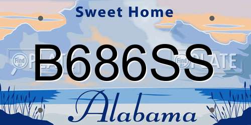 B686SS Alabama License Plate