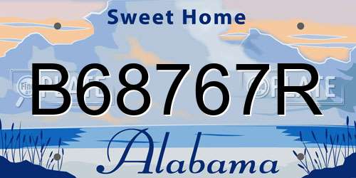 B68767R Alabama License Plate