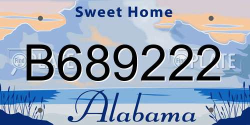 B689222 Alabama License Plate
