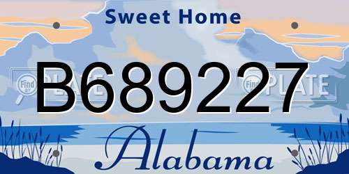 B689227 Alabama License Plate