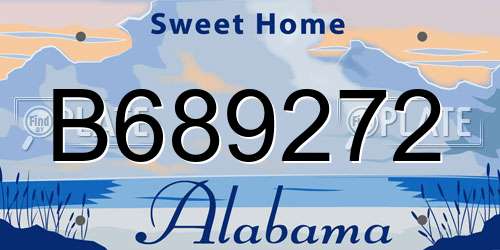 B689272 Alabama License Plate