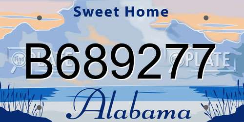 B689277 Alabama License Plate