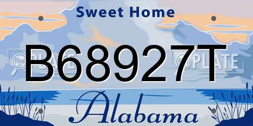 B68927T Alabama License Plate