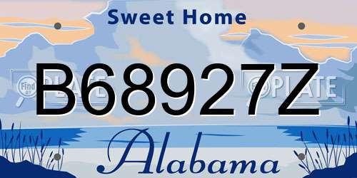 B68927Z Alabama License Plate