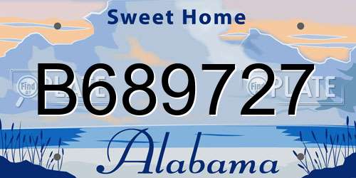 B689727 Alabama License Plate